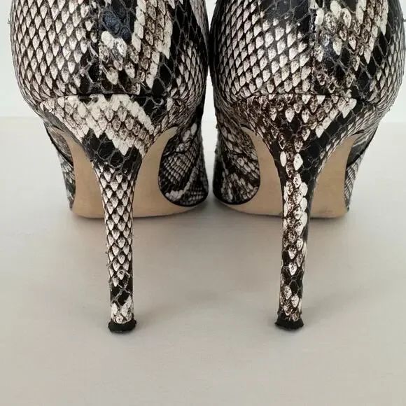 Giuseppe Zanotti Tysha Snake Embossed Leather Ankle Boots 37.5 (US7.5)